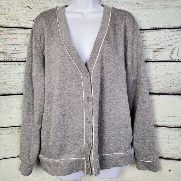 All In Motion Women’s Cardigan Gray Button Front Lounge Top Size L - Picture 1 of 7